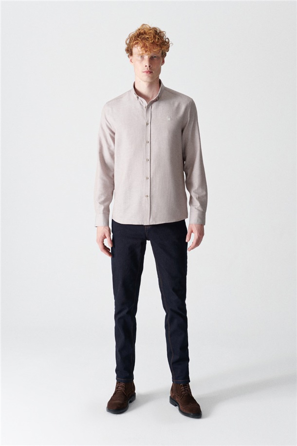 Oxford Düğmeli Yaka Slim Fit Gömlek