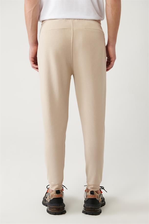 Bej Piramid Baskılı Jogger
