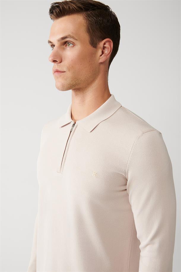 Bej Polo Yaka Rayon Kazak