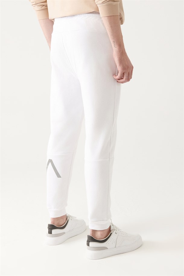 Beyaz Baskılı Jogger