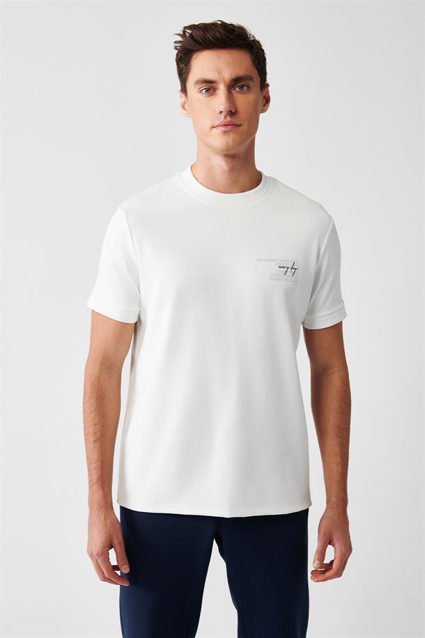 Beyaz Baskılı T-shirt