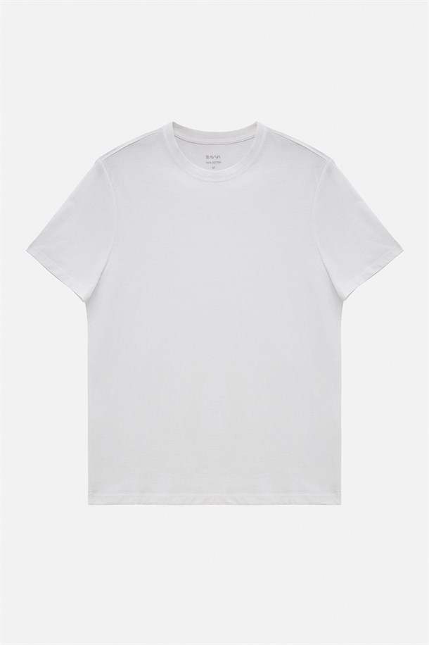 Beyaz-Siyah-Gri-Açık Mavi-Koyu Mavi 5'li Bisiklet Yaka Düz T-Shirt