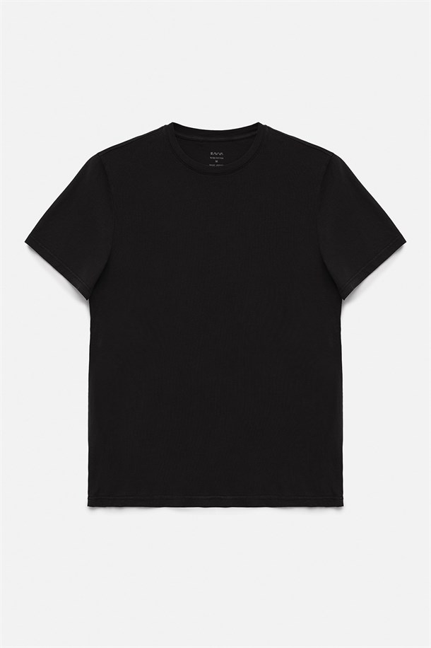 Beyaz-Siyah-Gri-Açık Mavi-Koyu Mavi 5'li Bisiklet Yaka Düz T-Shirt