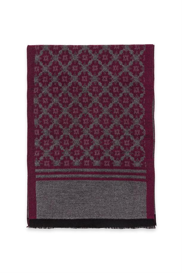 Bordo Desenli Şal