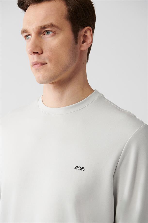 Gri Bisiklet Yaka Sweatshirt