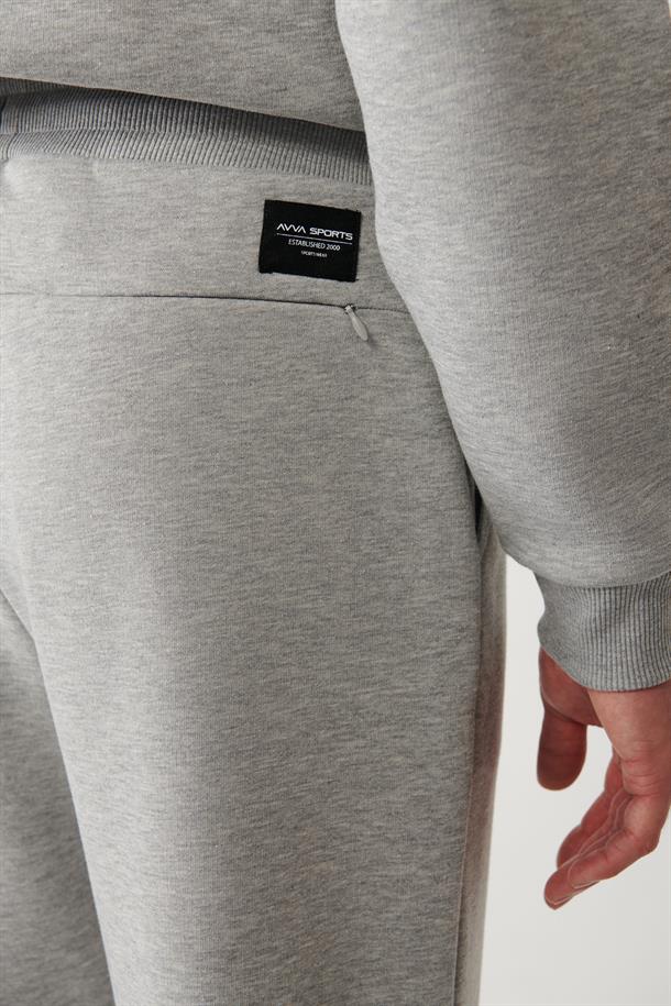 Gri Gofre Baskılı Jogger