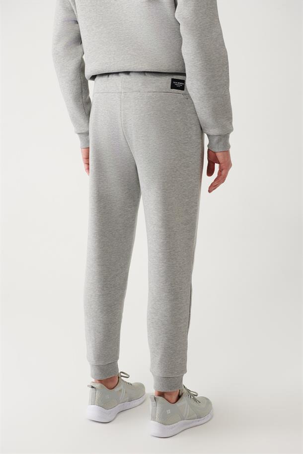 Gri Gofre Baskılı Jogger