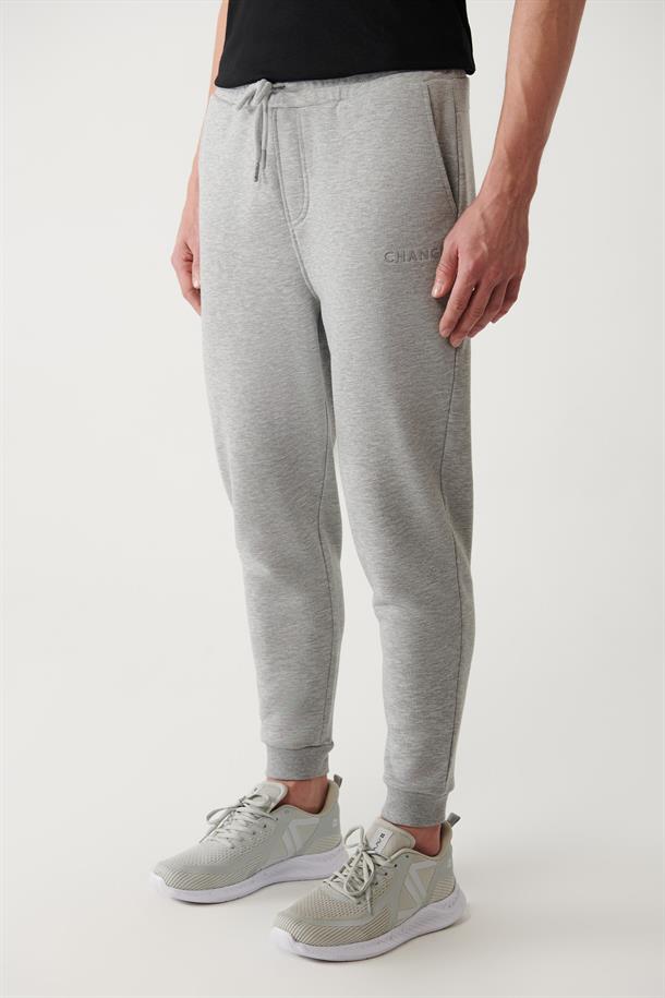 Gri Piramid Baskılı Jogger