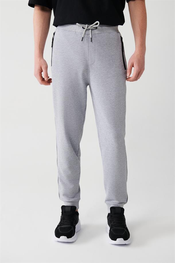 Gri Şeritli Jogger