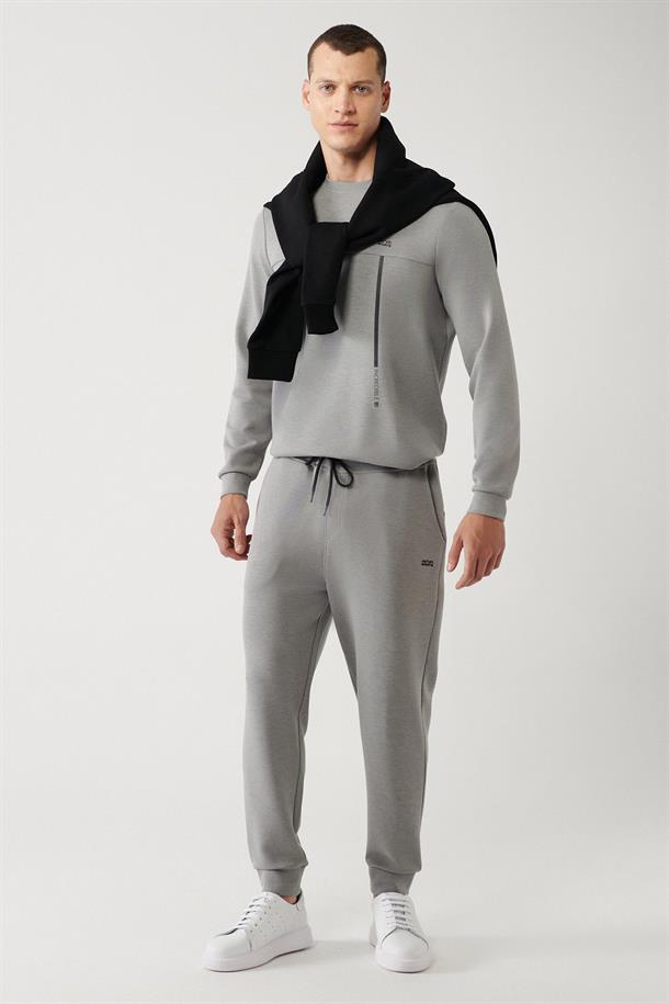 Gri Soft Touch Kumaş Jogger
