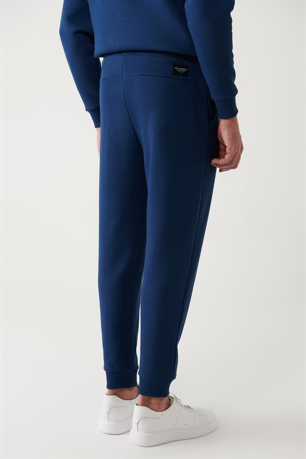 İndigo Gofre Baskılı Jogger