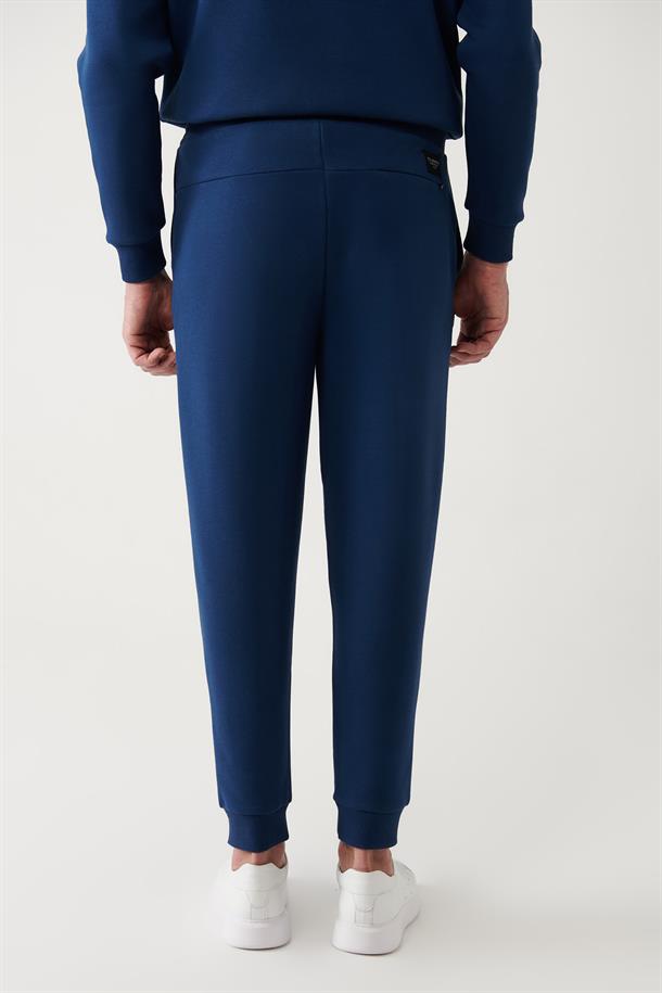 İndigo Gofre Baskılı Jogger