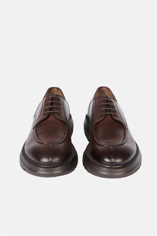 Kahve Burnu Dikişli Casual Ayakkabı