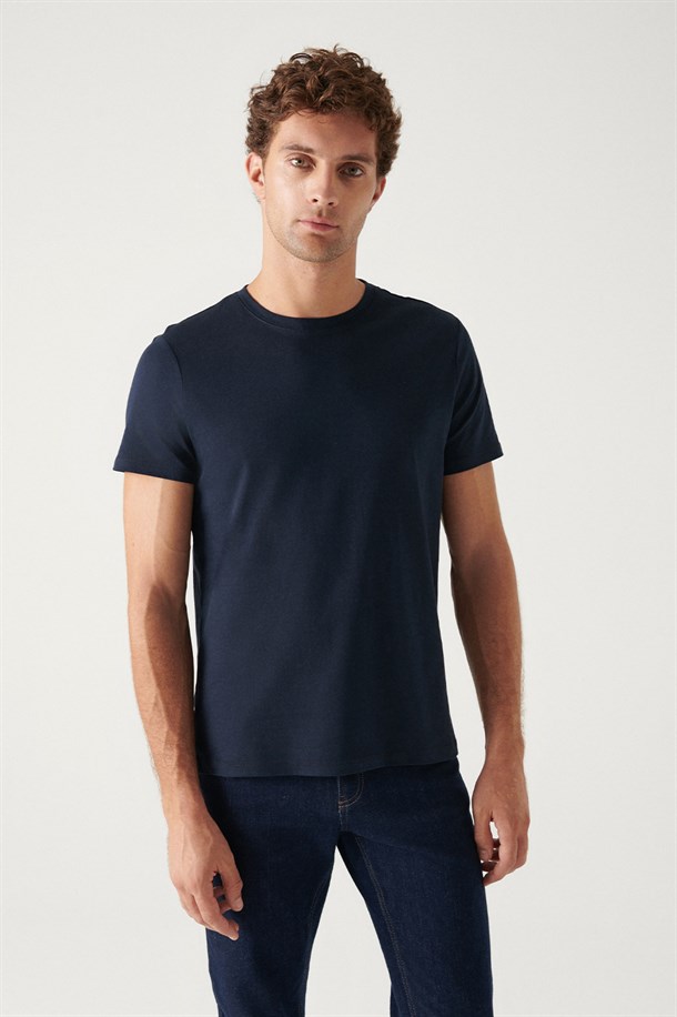 2'li Bisiklet Yaka Düz T-Shirt