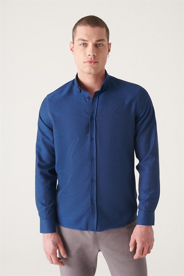 Oxford Düğmeli Yaka Slim Fit Gömlek