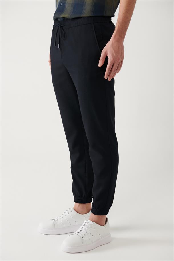 Lacivert Paçası Lastikli Jogger Slim Fit Pantolon
