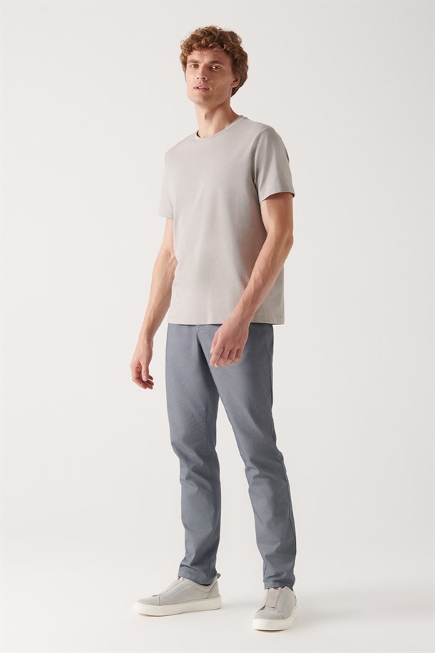 Lacivert Yandan Cepli Comfort Slim Fit Pantolon