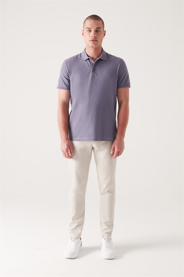 Polo Yaka Düz T-Shirt