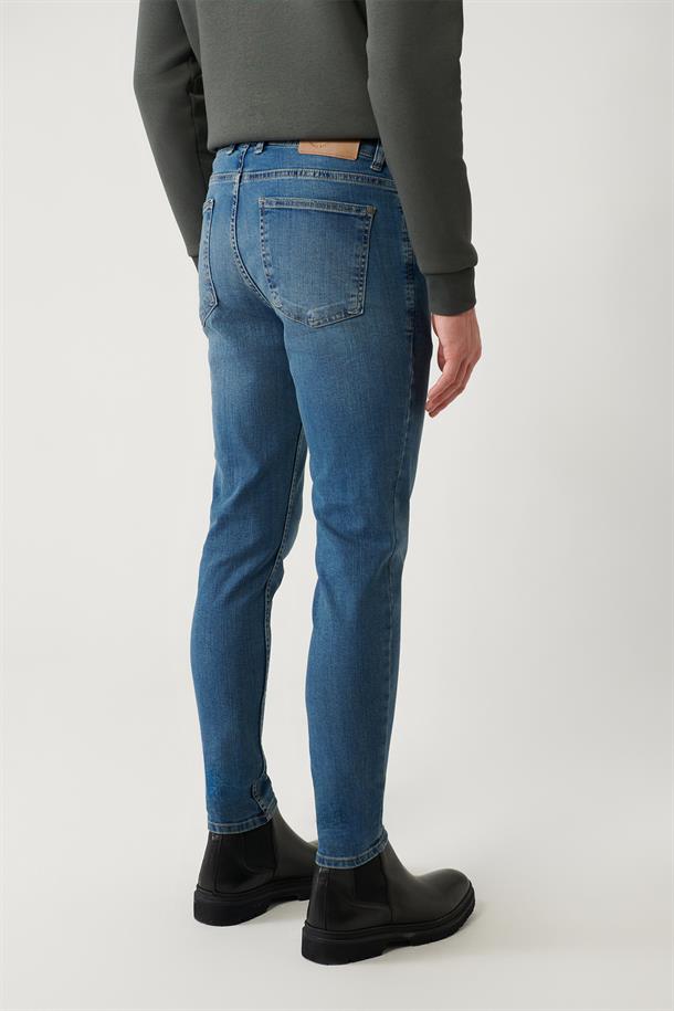 Mavi Eskitme Yıkama Esnek Jean Pantolon