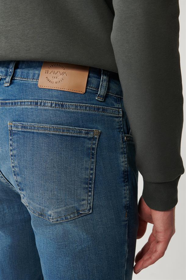Mavi Eskitme Yıkama Esnek Jean Pantolon