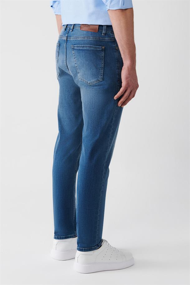 Mavi Eskitme Yıkama Jean Pantolon
