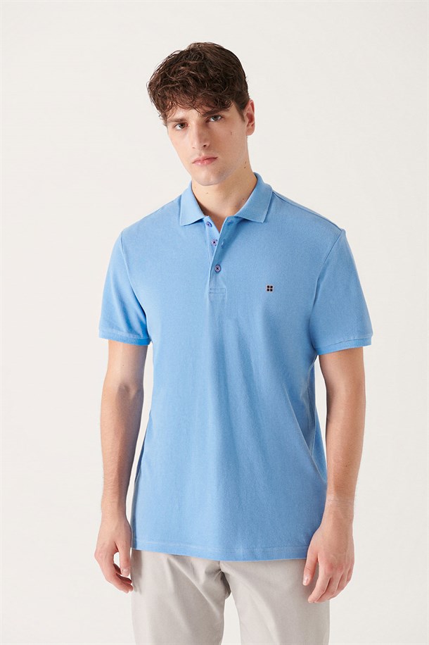 Polo Yaka Düz T-Shirt