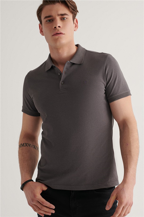 Polo Yaka Düz T-Shirt