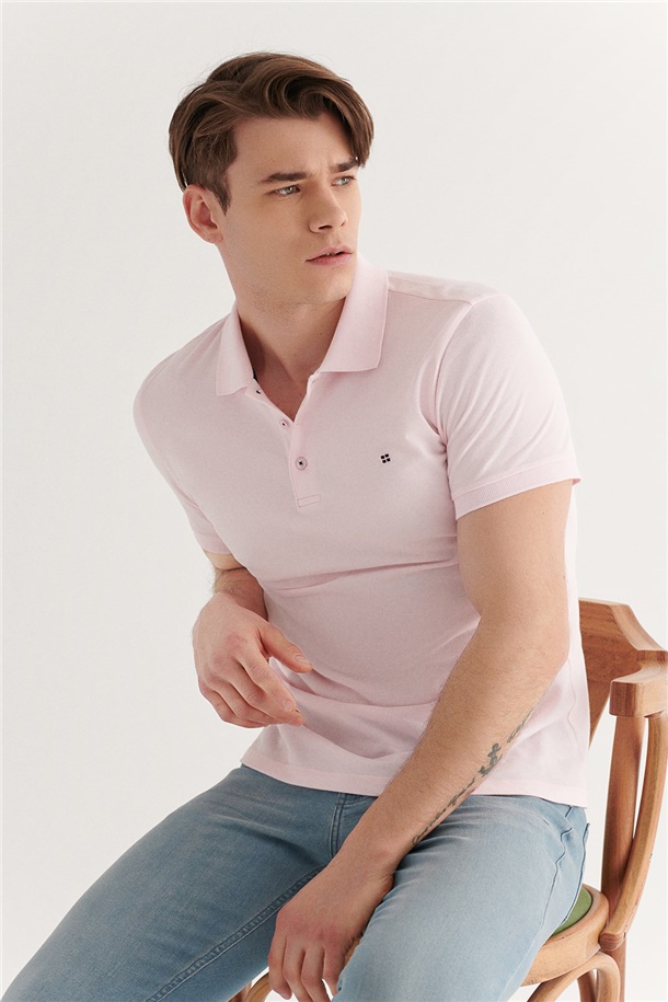 Polo Yaka Düz T-Shirt