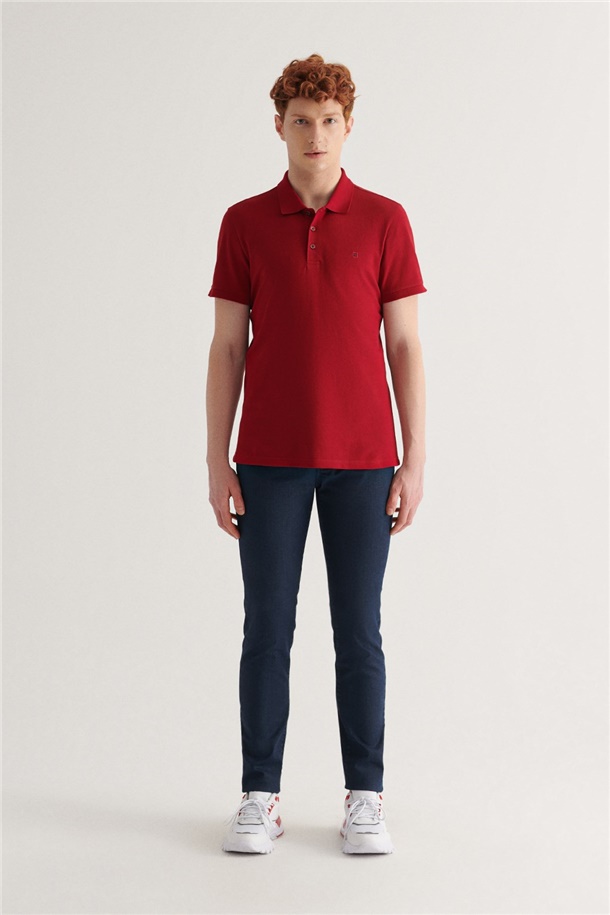 Polo Yaka Düz T-Shirt