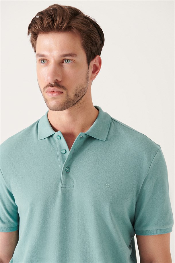 Polo Yaka Düz T-Shirt