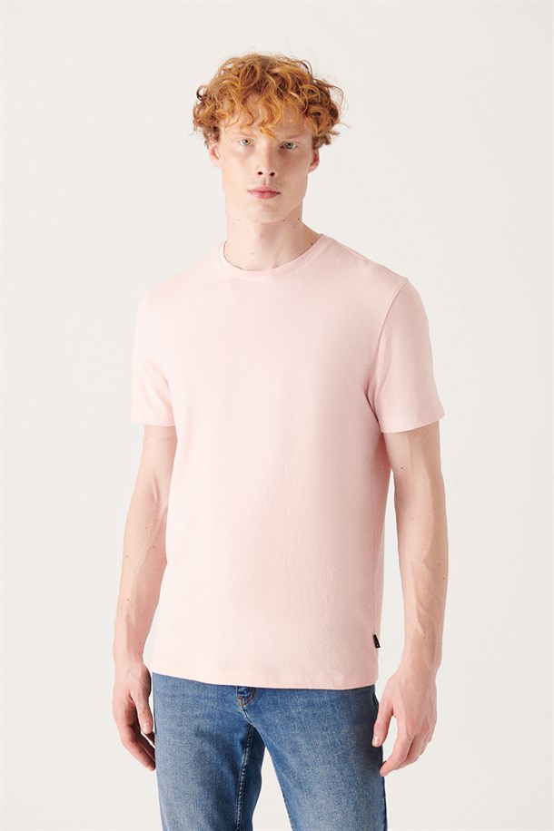 Siyah-Bej-Sarı-Açık Pembe-Yeşil 5'li Bisiklet Yaka Düz T-Shirt