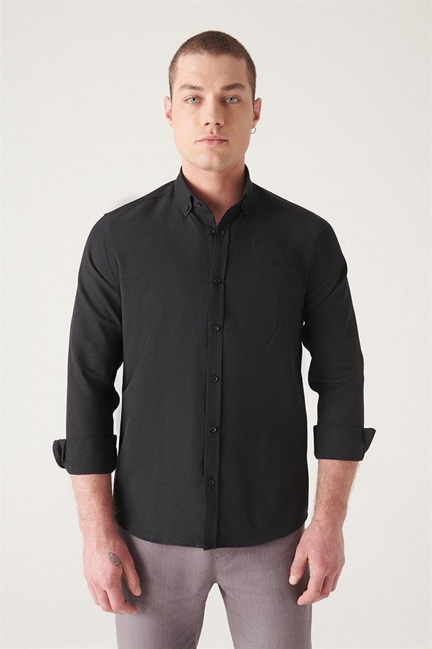 Oxford Düğmeli Yaka Slim Fit Gömlek