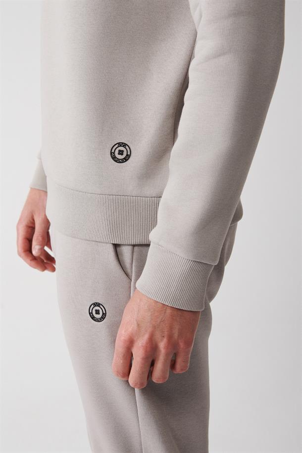 Taş Bisiklet Yaka İçi Polarlı 3 İplik Pamuklu Unisex Sweatshirt