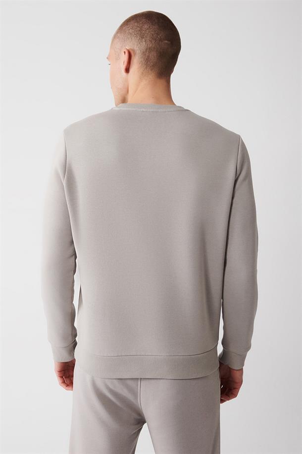 Taş Bisiklet Yaka İçi Polarlı 3 İplik Pamuklu Unisex Sweatshirt