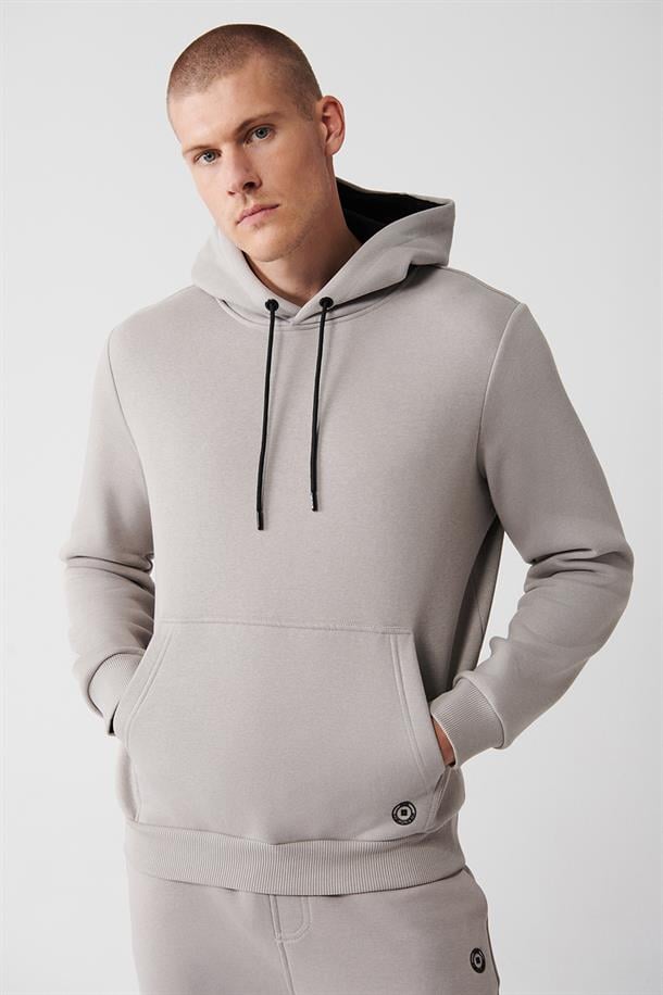 Taş Kapüşonlu Yaka İçi Polarlı 3 İplik Pamuklu Unisex Sweatshirt