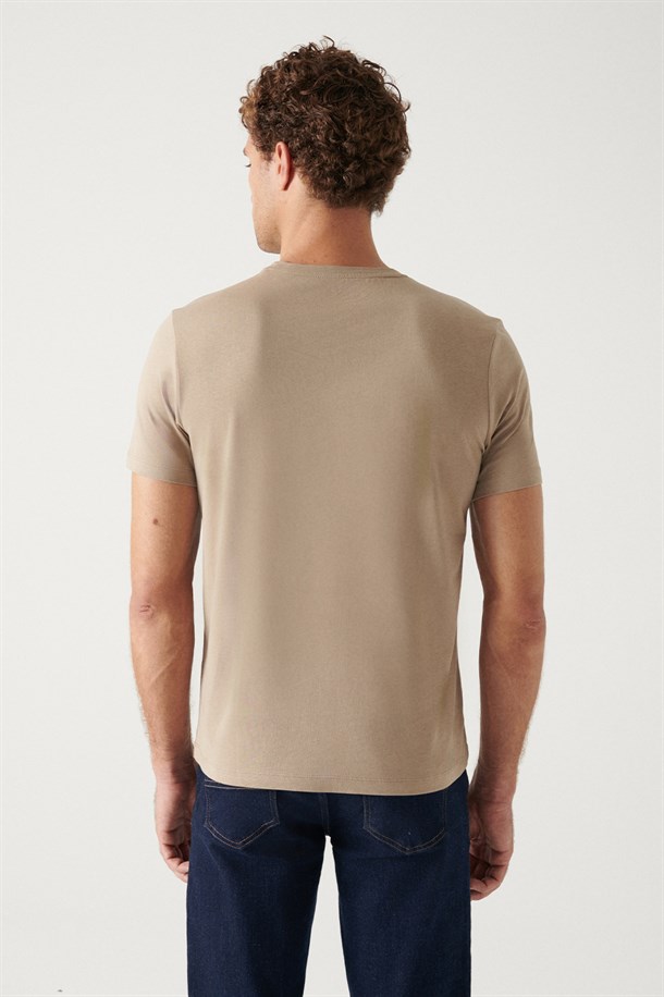 Bisiklet Yaka Düz T-Shirt