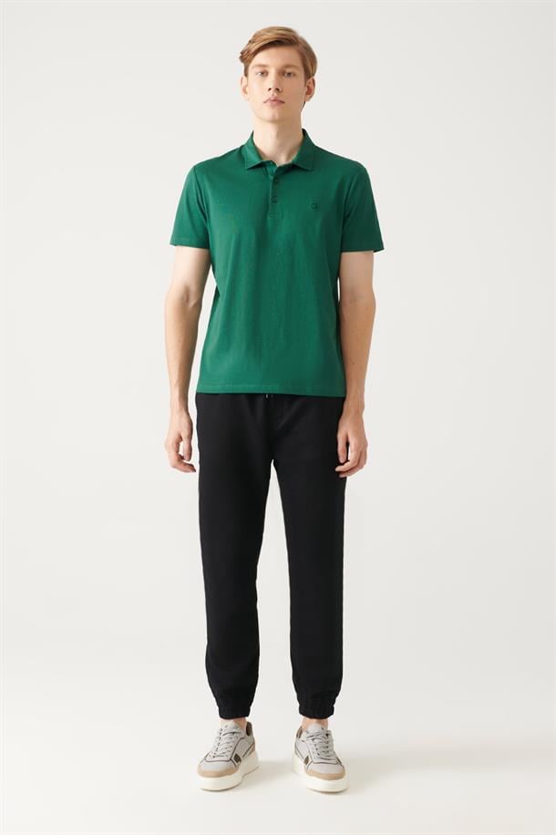 Yeşil Düğmeli  Polo Yaka T-Shirt