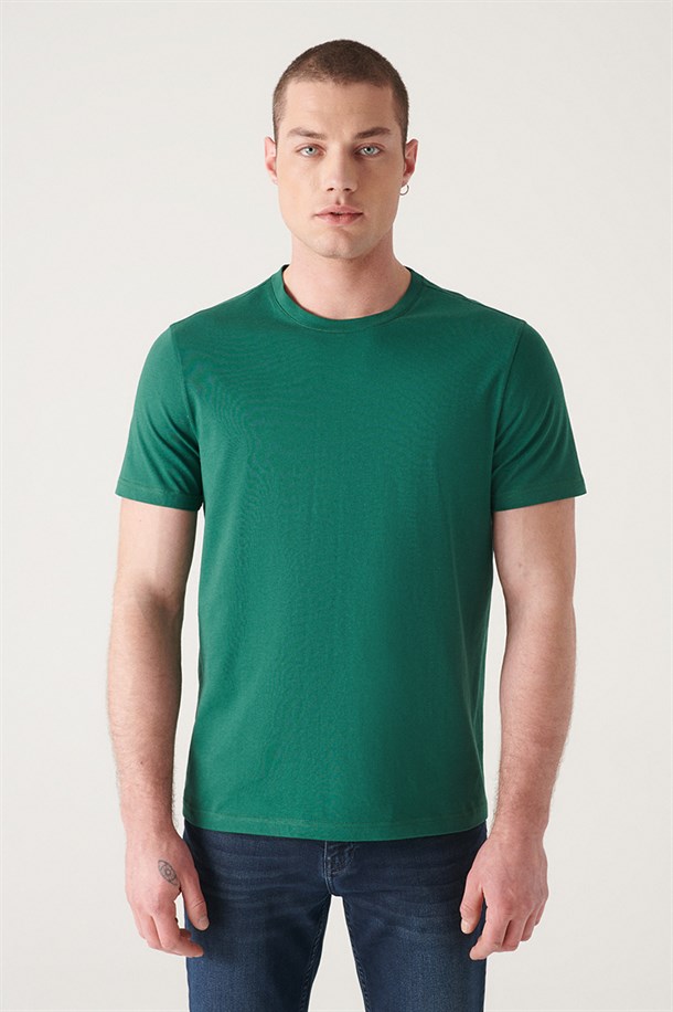 Bisiklet Yaka Düz T-Shirt