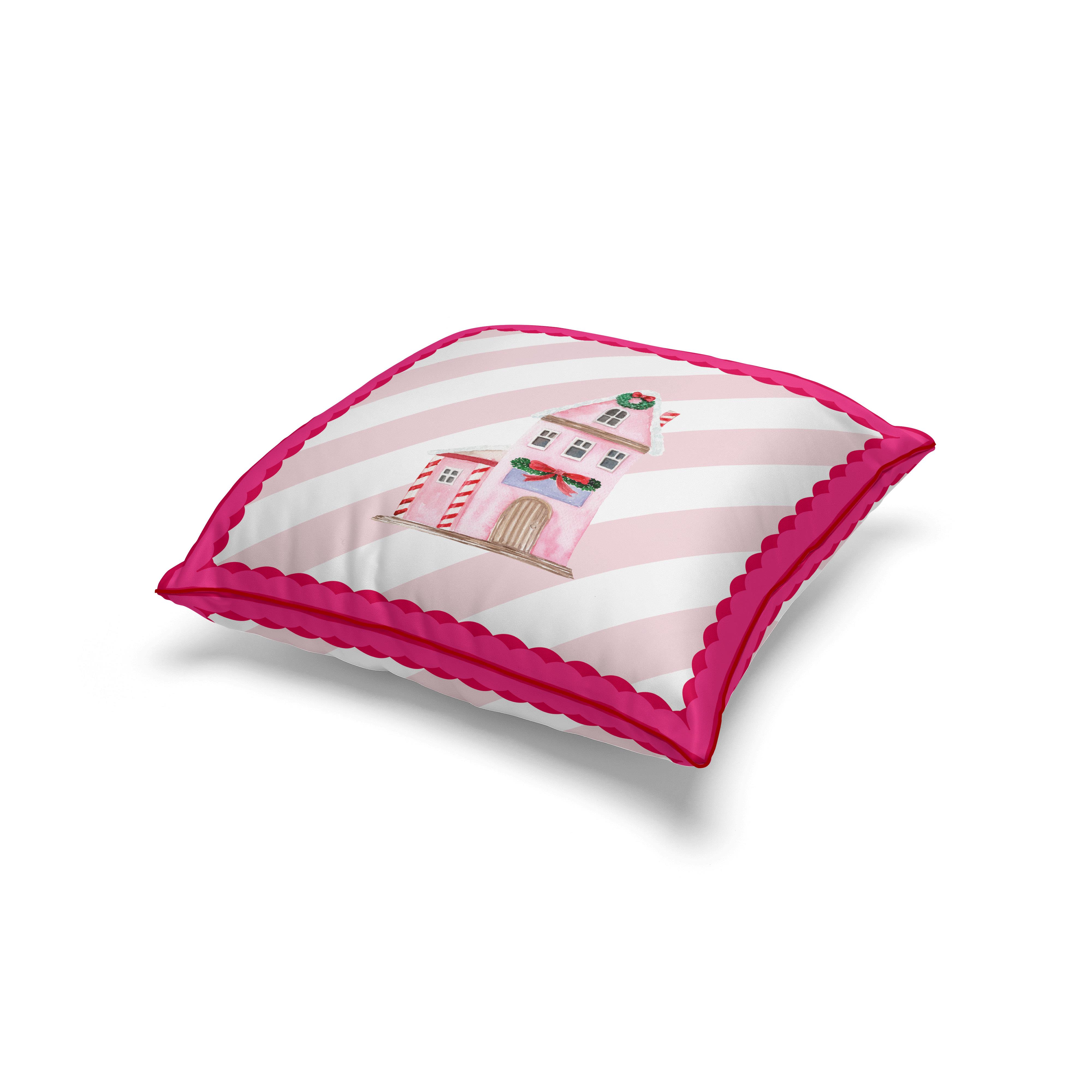 43x43 cm Biyeli Kırlent Kılıfı-Pink 12585