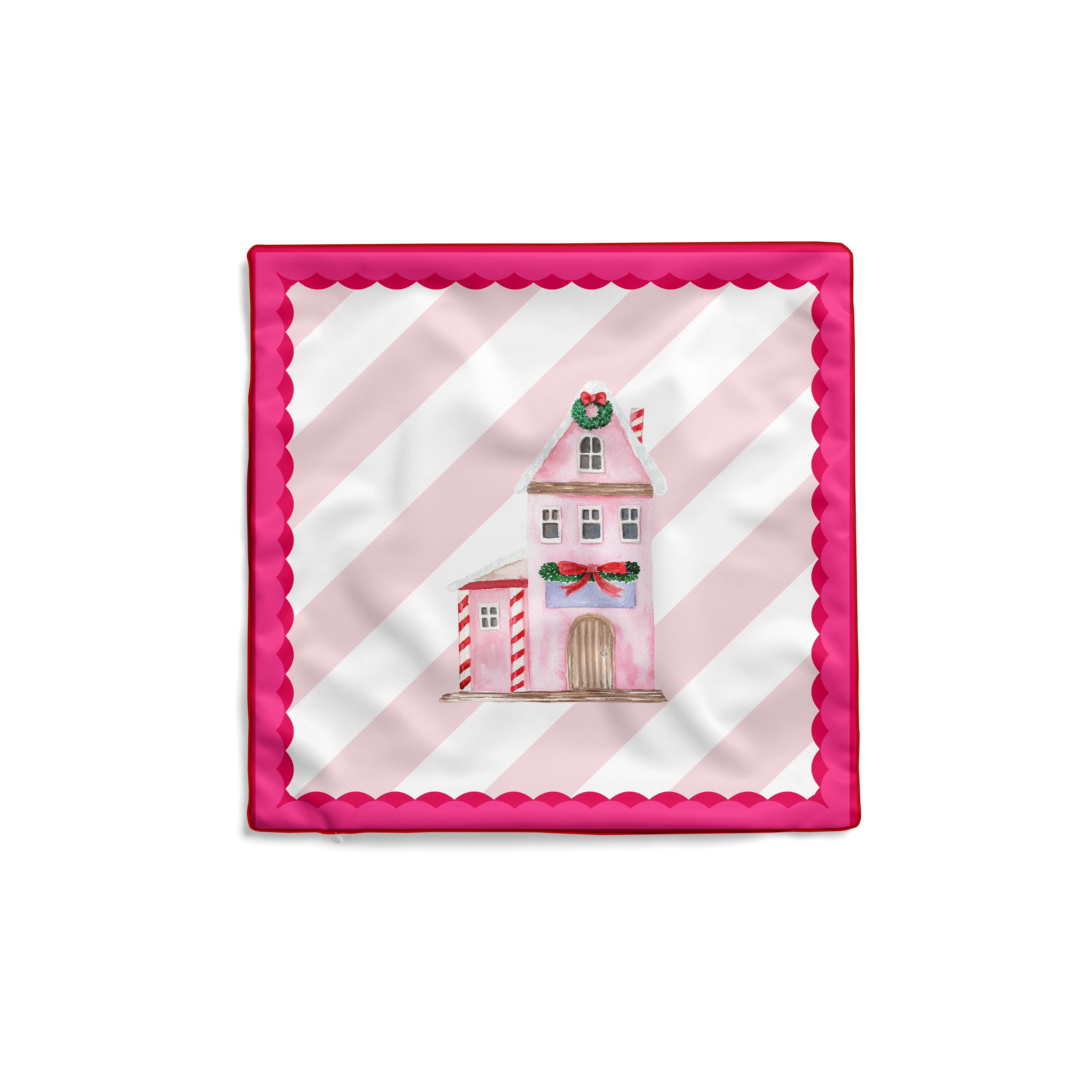 43x43 cm Biyeli Kırlent Kılıfı-Pink 12585