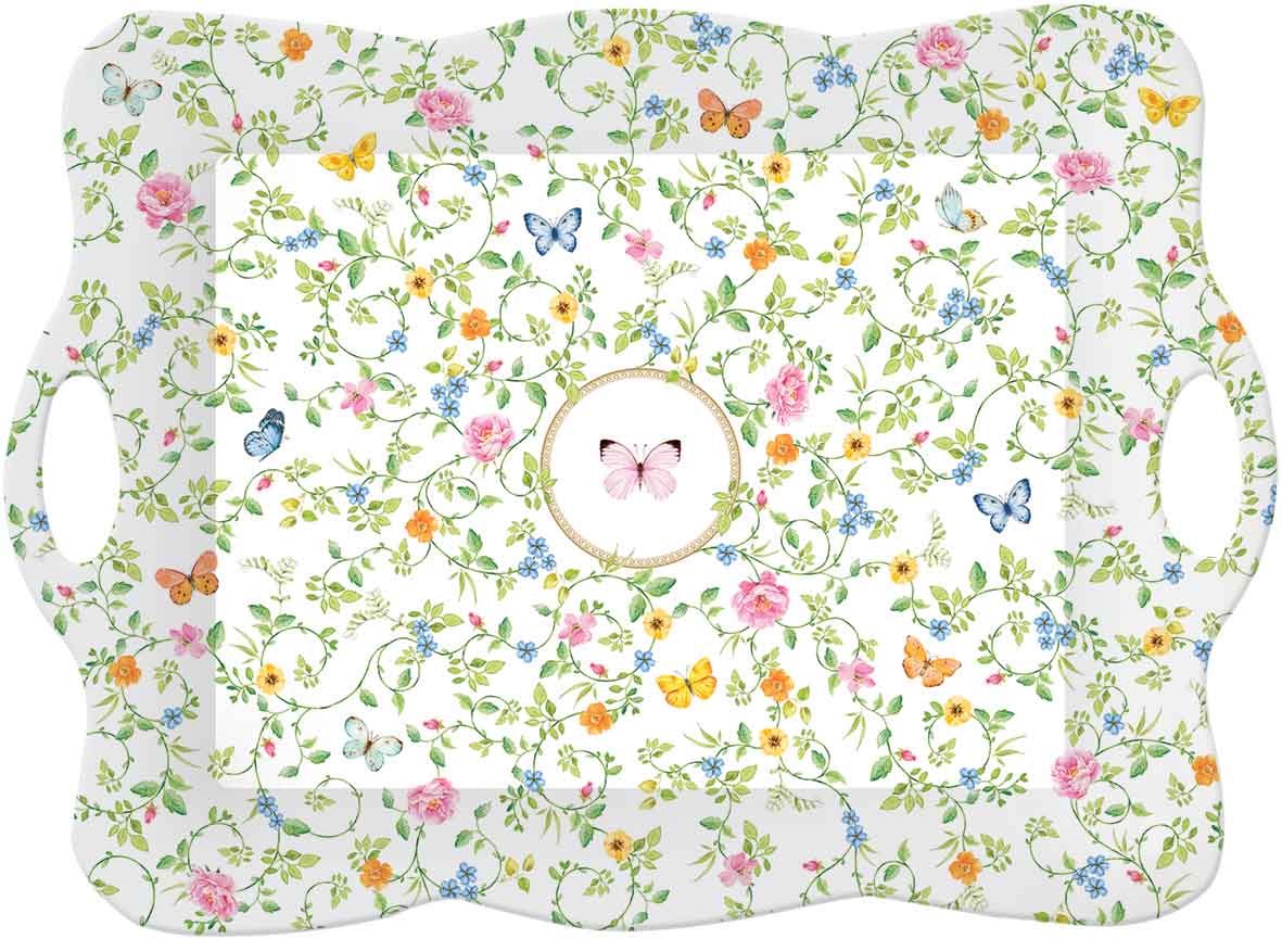 EASY LIFE Dancing Butterflies Kulplu Tepsi 53x38 cm