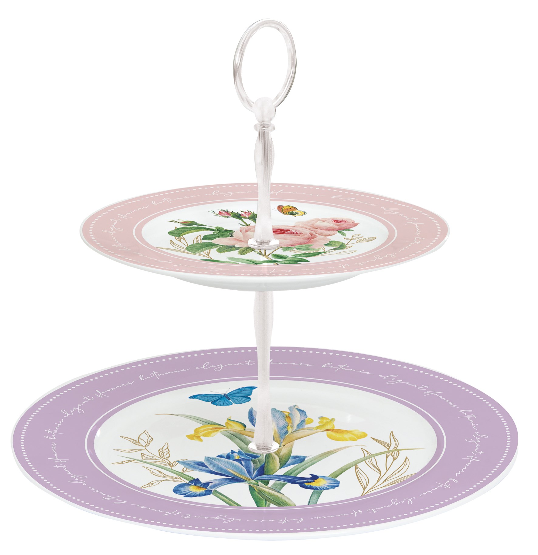 EASY LIFE Royal Blossom 2 Katlı Porselen Sunumluk 14,5 cm / 18 cm