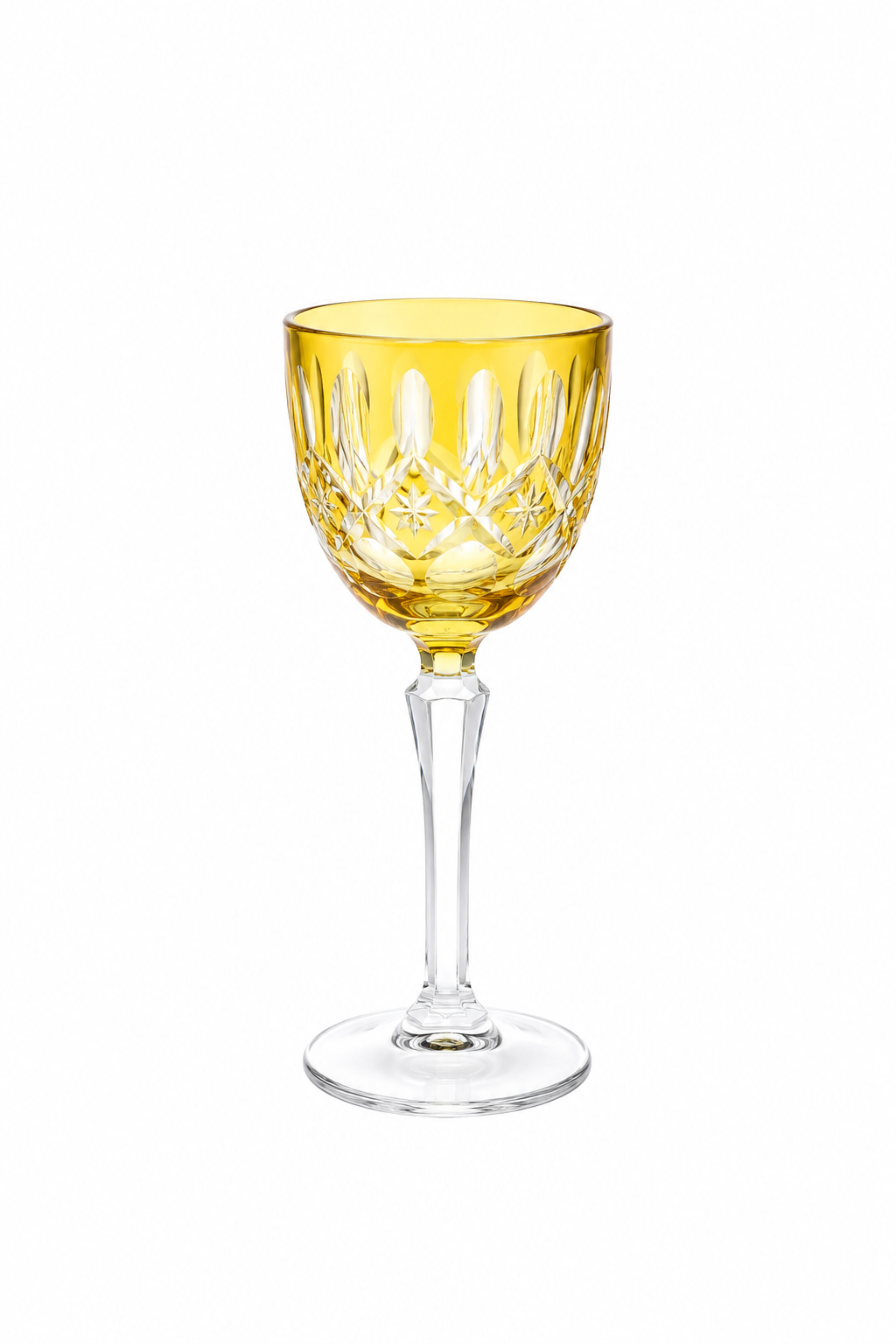 Sarı-Kahve Yanı Kesme Kadeh