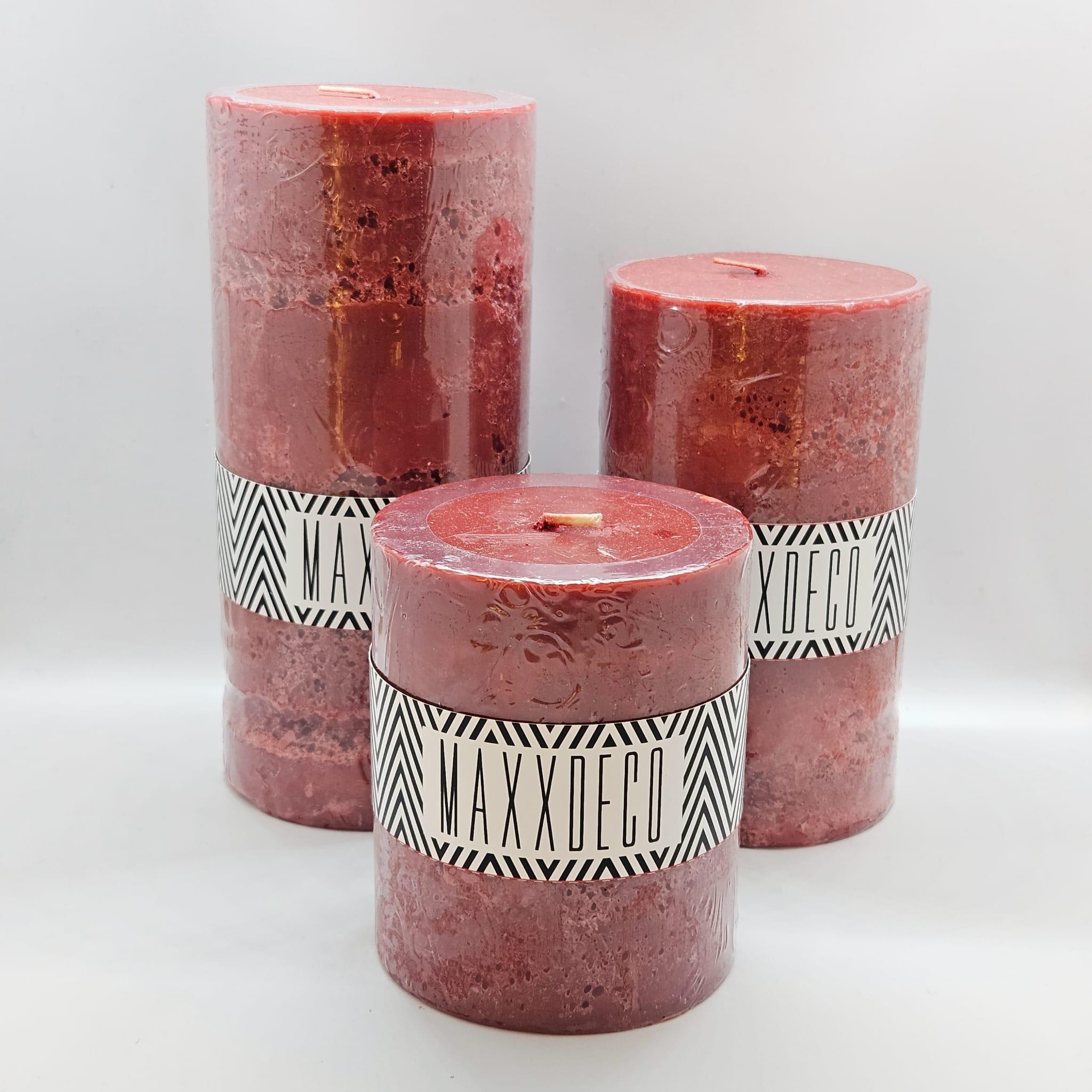 Silindir Mum Bordo- Küçük
