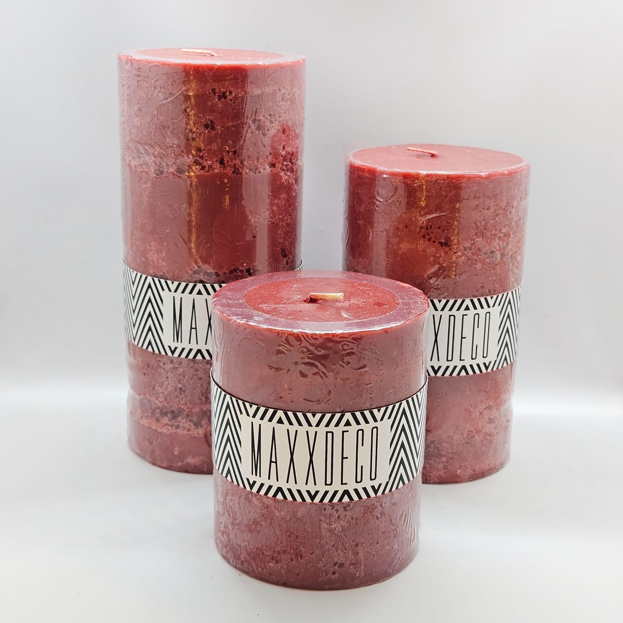 Silindir Mum Bordo- Orta