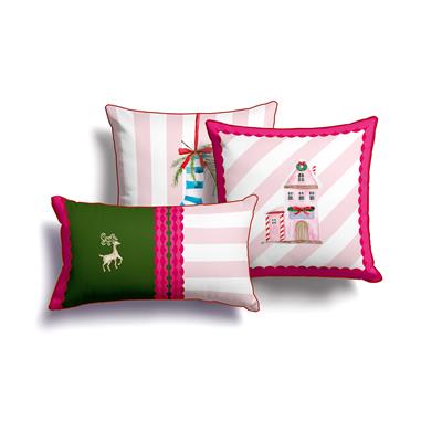 43x43 cm Biyeli Kırlent Kılıfı-Pink 12583
