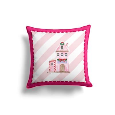 43x43 cm Biyeli Kırlent Kılıfı-Pink 12585