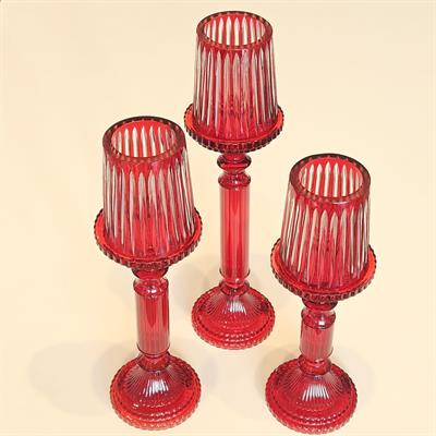 CD- KIRMIZI KRİSTAL ŞAMDAN BÜYÜK BOY 35 CM