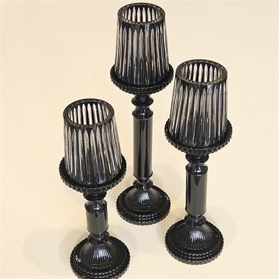 CD- SİYAH KRİSTAL ŞAMDAN BÜYÜK BOY 35 CM