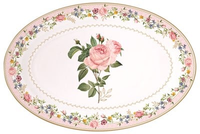 EASY LIFE Chant Des Roses Porselen Oval Sunumluk 35 x 23,5 cm